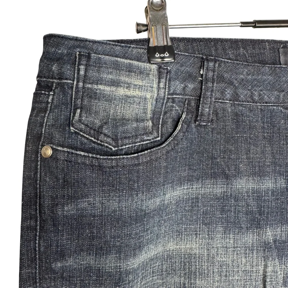 VTG Apt 9 Denim Dark Wash Bermuda‎ Mom Jean Shorts Size 16 Stretch 97% Cotton